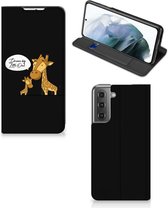 GSM Hoesje Geschikt voor Samsung Galaxy S21 FE Wallet Case Giraffe