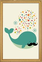 JUNIQE - Poster met houten lijst Firewhale -13x18 /Kleurrijk
