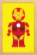 JUNIQE - Poster in houten lijst Iron Man Toy -20x30 /Geel & Rood
