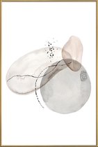 JUNIQE - Poster met kunststof lijst Oil On Pebbles -30x45 /Grijs &