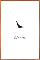 JUNIQE - Poster met kunststof lijst Karma -30x45 /Wit & Zwart