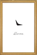 JUNIQE - Poster met houten lijst Karma -30x45 /Wit & Zwart