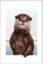 JUNIQE - Poster in kunststof lijst OTTER -30x45 /Bruin