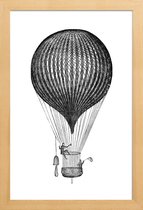 JUNIQE - Poster in houten lijst Air Balloon -20x30 /Wit & Zwart