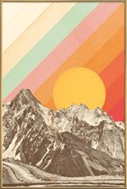 JUNIQE - Poster met kunststof lijst Mountainscape -13x18 /Kleurrijk