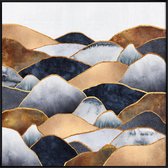 JUNIQE - Poster met kunststof lijst Hills -50x50 /Bruin & Grijs