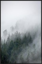 JUNIQE - Poster in kunststof lijst Foggy Morning 2 -20x30 /Blauw & Wit