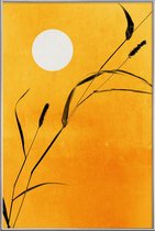 JUNIQE - Poster met kunststof lijst Sunny Side -20x30 /Geel & Oranje