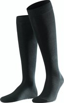 FALKE Family Kniehoge Sokken lange vlakte Robuust Duurzaam Katoen Zwart Heren sokken - Maat 39-42