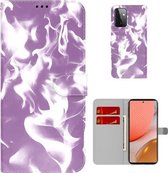 Voor Samsung Galaxy A72 5G/4G Cloud Fog Pattern Horizontal Flip Leather Case met Houder & Card Slot & Wallet (Paars)