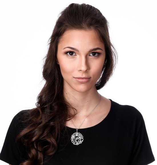 Cadena De Plata 925 Para Mujer Con Colgante De Oso , Con Piedras