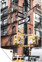 Tuindecoratie Verkeersborden in New York - 40x60 cm - Tuinposter - Tuindoek - Buitenposter