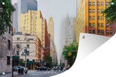 Tuindecoratie Oversteken in New York - 60x40 cm - Tuinposter - Tuindoek - Buitenposter