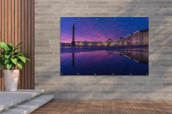 Décoration murale Ciel violet sur la Place du Palais à Saint-Pétersbourg - 180x120 cm - Affiche jardin - Toile jardin