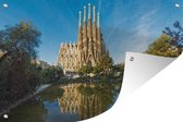 Muurdecoratie Sagrada Familia op een middag in Barcelona - 180x120 cm - Tuinposter - Tuindoek - Buitenposter