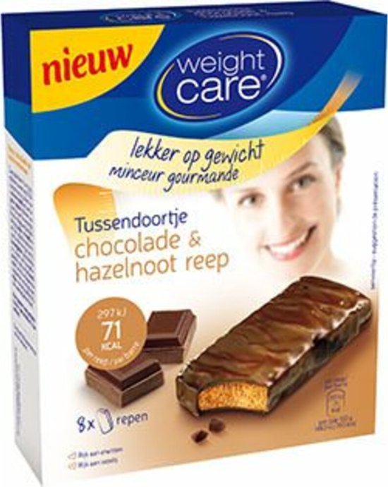 Weight Care snack reep chocolade-hazelnoot - 8 stuks | bol.com
