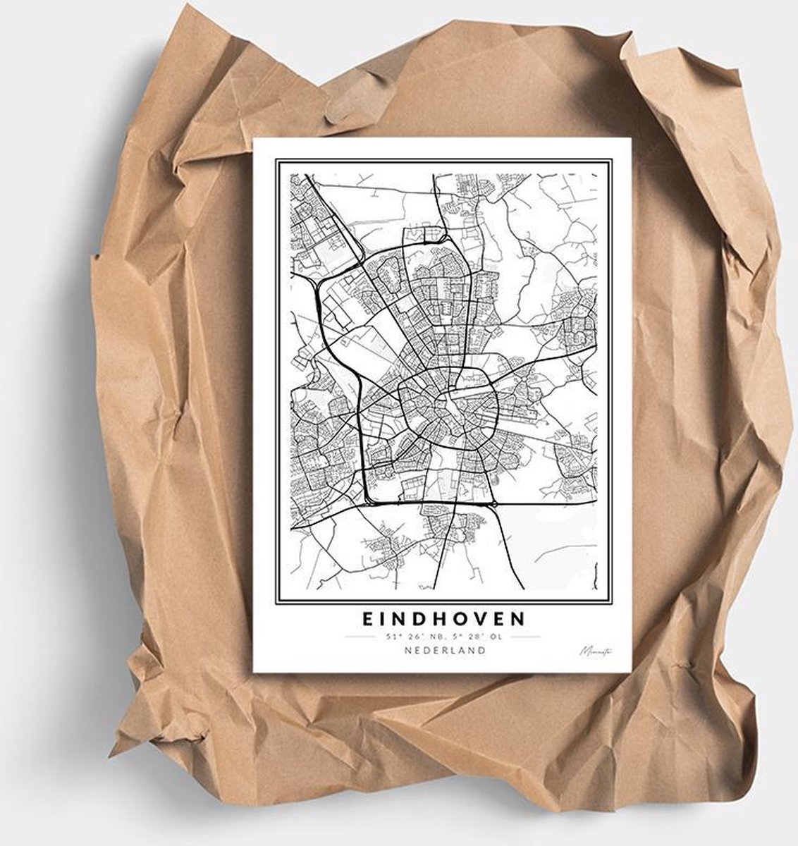 Poster Stad Eindhoven A4 21 x 30 cm (Exclusief Lijst)