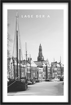 Poster Lage der A Groningen A3 - 30 x 42 cm (Exclusief Lijst)