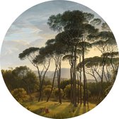 ESTAhome zelfklevende behangcirkel Italiaans landschap donkergroen - 158987 - 70 x 70 cm