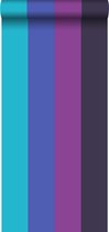 ESTAhome behang strepen blauw en paars - 116526 - 53 cm x 10,05 m