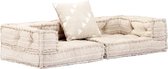 Medina Poef tweezits modulair stof beige
