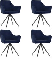 Medina Eetkamerstoelen 4 st fluweel blauw