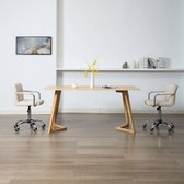 Medina Eetkamerstoelen draaibaar 2 st stof crème
