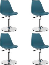 Medina Eetkamerstoelen draaibaar 4 st kunstleer turquoise