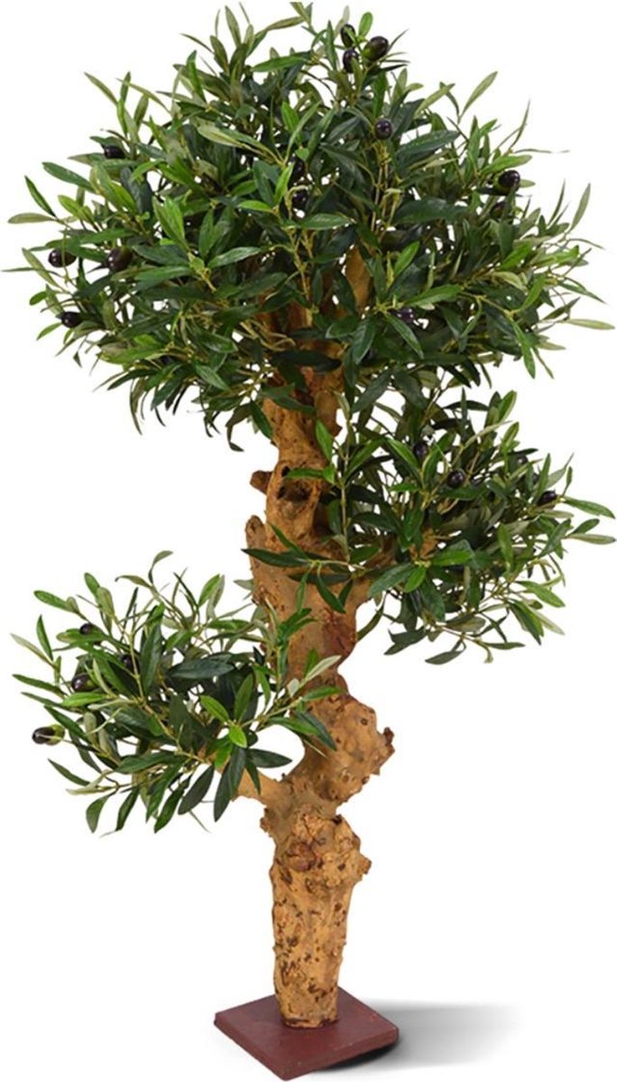 maxifleur Kunstplanten Olijf Bonsai kunstboom op voet 90cm Groen