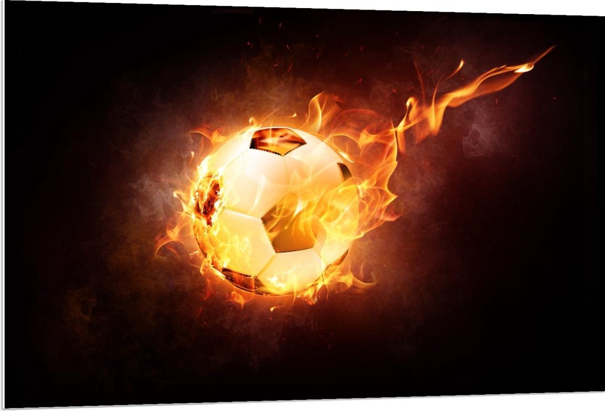 Forex - Voetbal met Snelheidsvuur - 120x80cm Foto op Forex