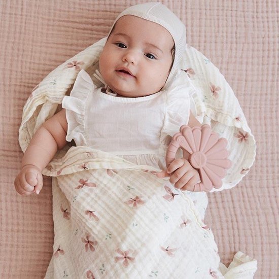 Cam Cam Copenhagen - Hydrofiele doek XL Met Print - Hydrofiele doeken - Windflower Creme van Cam Cam Copenhagen — afbeelding 5