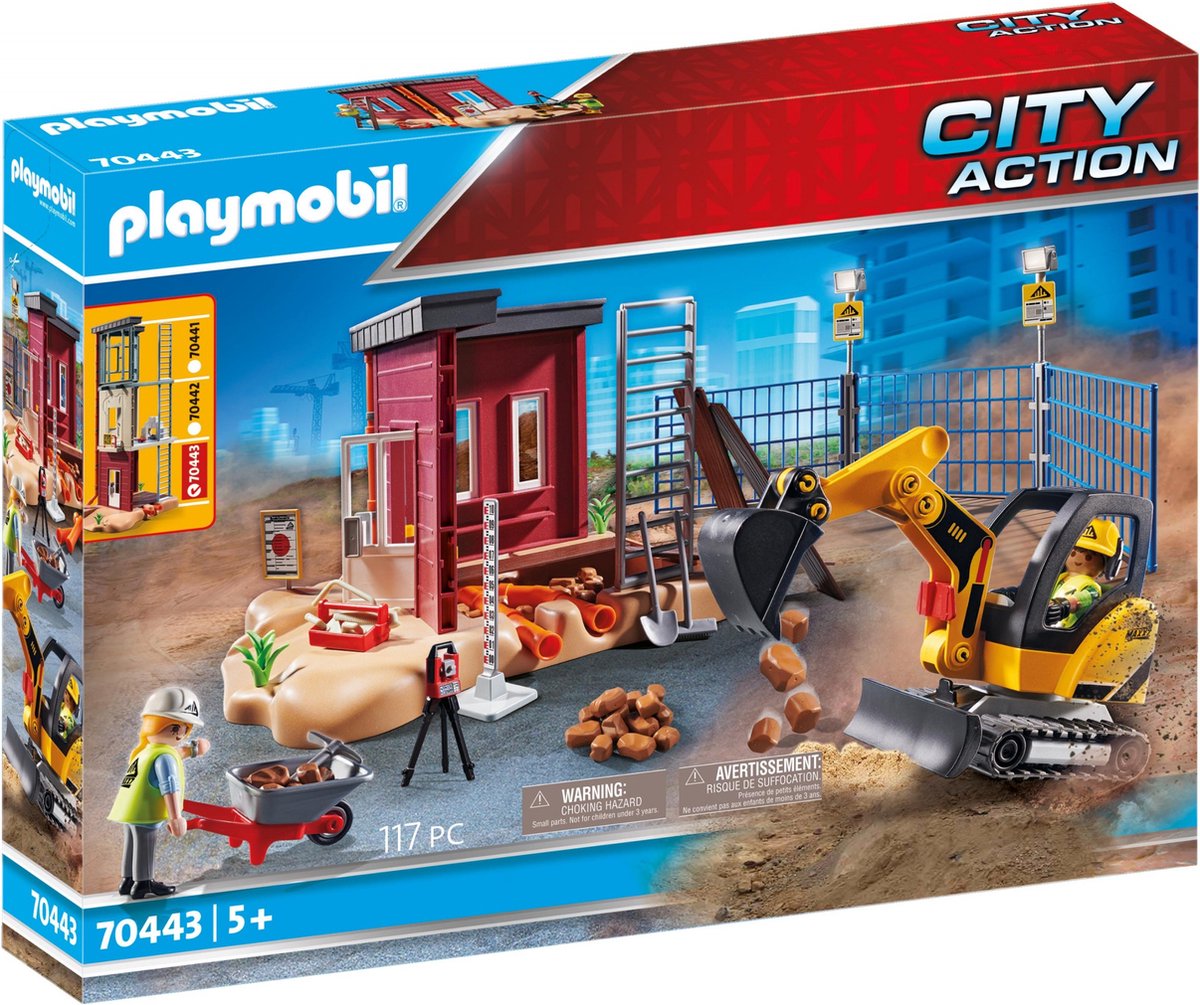 PLAYMOBIL City Action Mini graafmachine met bouwonderdeel - 70443 - PLAYMOBIL