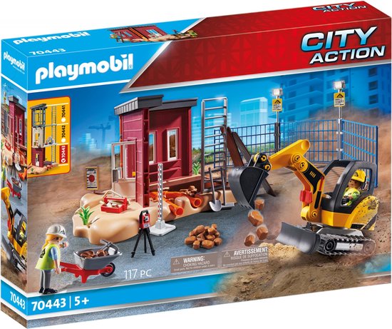 PLAYMOBIL City Action Mini-pelleteuse et chantier - 70443 | bol