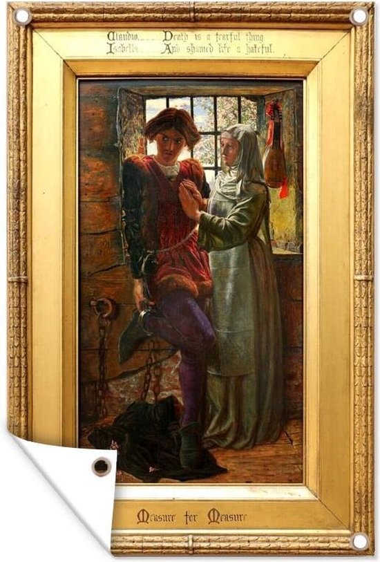 Tuindecoratie Claudio en Isabella - Schilderij van William Holman Hunt - 40x60 cm - Tuinposter