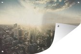 Le soleil brille sur la ville de Francfort-sur-le-Main en Allemagne Poster de jardin 60x40 cm - petit - Toile de jardin / Toile d'extérieur / Peintures pour l'extérieur (décoration de jardin)