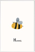 JUNIQE - Poster met kunststof lijst Hummel -40x60 /Geel & Zwart