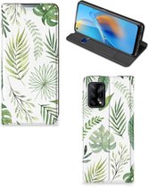 Smartphone Hoesje OPPO A74 4G Wallet Book Case Bladeren