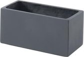 Cement-stijl fiberglas bloembak - 44 x 22 x 20 cm - 20 L - Antracietgrijs