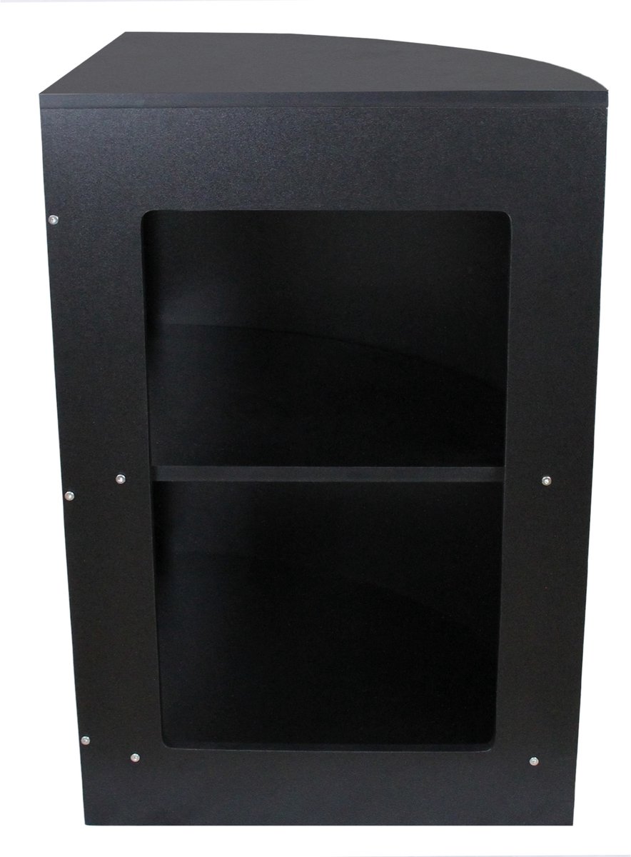 Cm60 hoekwinkelbalie - zwart - 60x60x90 cm - met 2 opbergplanken