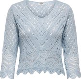 Jacqueline de Yong Trui Jdysun 3/4 Cropped Pullover Knt 15182611 Cashmere Blue Dames Maat - XS