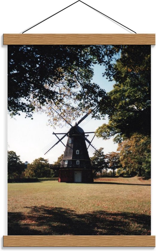 Schoolplaat – Molen bij de Bossen - 30x40cm Foto op Textielposter (Wanddecoratie op Schoolplaat)