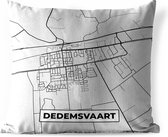Sierkussen extérieur - Plan de la ville - Dedemsvaart - Grijs - Wit - 60x60 cm - Résistant aux intempéries