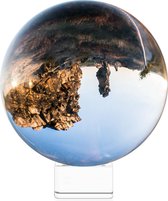 Navaris glazen bol voor fotografie - Fotobol met standaard - Heldere kristallen bal met voet - Lensball Ø 130mm