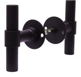Deurklink zwart T|model met rozet en cilinderplaatjes | Per set | Deurkruk