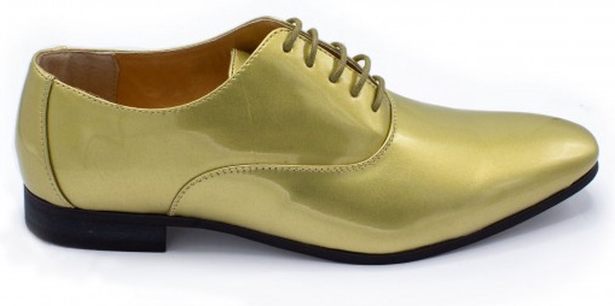 GENTS - Heren schoenen - Veterschoenen - Nette schoenen - Leer - Goud - Maat 41/41