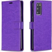 Voor Geschikt voor Xiaomi Redmi Note 9 4G/Redmi 9T/Redmi 9 Power Crazy Horse Textuur Horizontale Flip Lederen Case met Houder & Kaartsleuven & Portemonnee & Fotolijst (Paars)