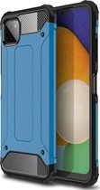 Samsung Galaxy A22 5G Hoesje - Mobigear - Outdoor Serie - Hard Kunststof Backcover - Blauw - Hoesje Geschikt Voor Samsung Galaxy A22 5G