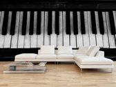 Professioneel Fotobehang Piano - zwart wit - Sticky Decoration - fotobehang - decoratie - woonaccesoires - inclusief gratis hobbymesje - 445 cm breed x 300 cm hoog - in 7 verschillende format