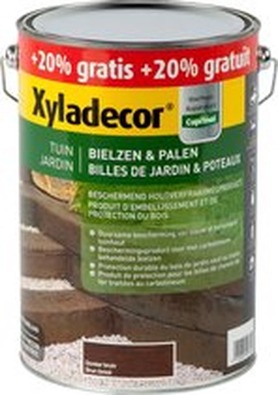 Xyladecor Bielzen & Palen - Houtbescherming - Donkerbruin - 6L
