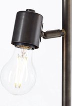 BRILLIANT lamp Woodhill vloerlamp 1-licht antiek / zwart | 4x A60, E27, 30W, geschikt voor standaardlampen (niet inbegrepen) | Schaal A ++ tot E | Met voetschakelaar